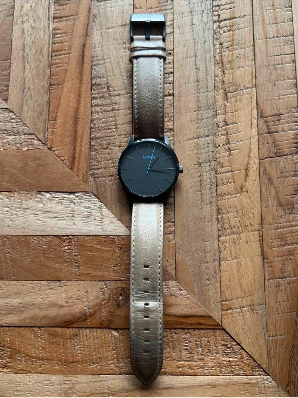 MVMT Men's Black Dial Watch with Sandstone Leather Strap